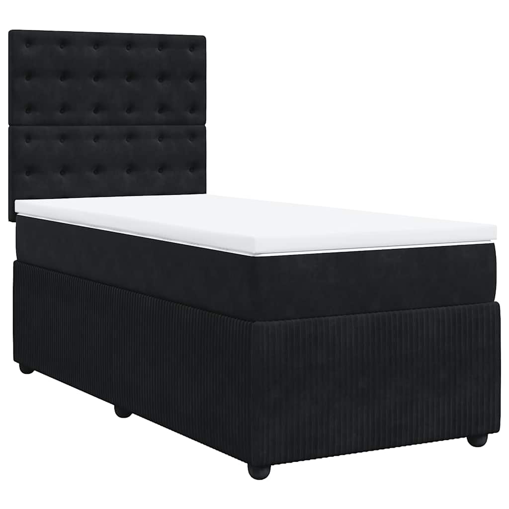 Box spring krevet s madracem crni 100x200 cm baršunasti
