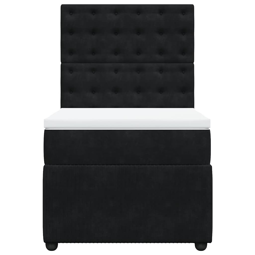 Box spring krevet s madracem crni 100x200 cm baršunasti