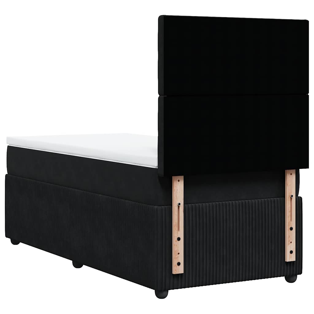 Box spring krevet s madracem crni 100x200 cm baršunasti