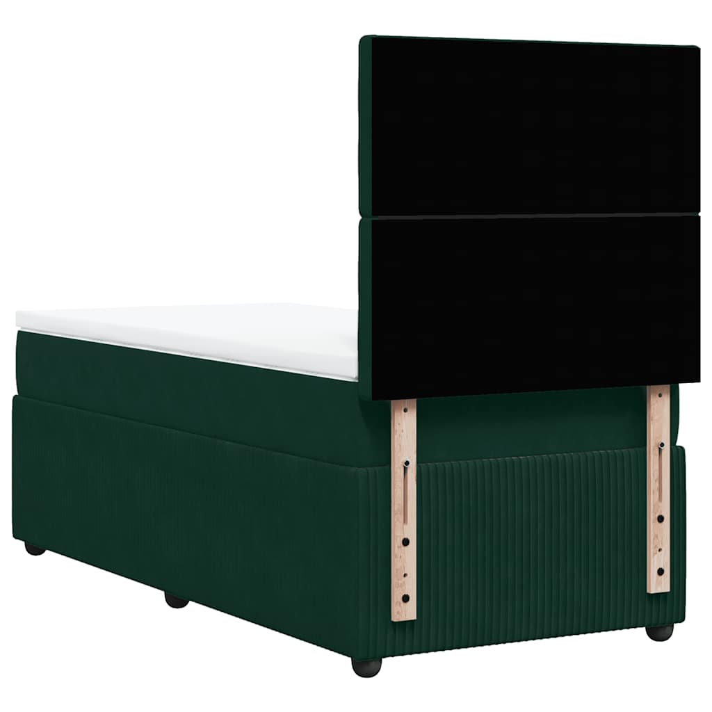 Box spring krevet s madracem tamnozeleni 100x200 cm baršunasti