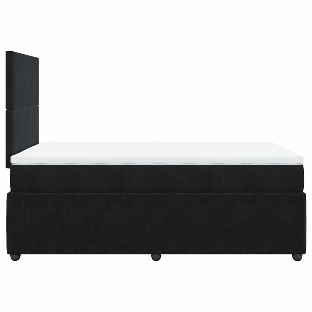 Krevet box spring s madracem crni 120 x 190 cm baršunasti