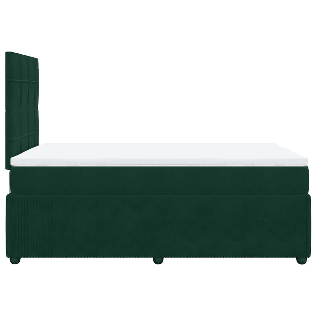 Krevet box spring s madracem tamnozeleni 120x190 cm baršunasti