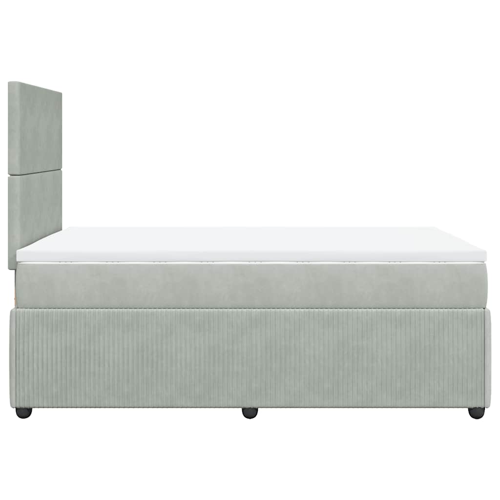 Box spring krevet s madracem svjetlosivi 120x200 cm baršunasti