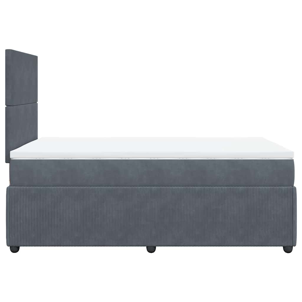 Box spring krevet s madracem tamnosivi 120 x 200 cm baršunasti