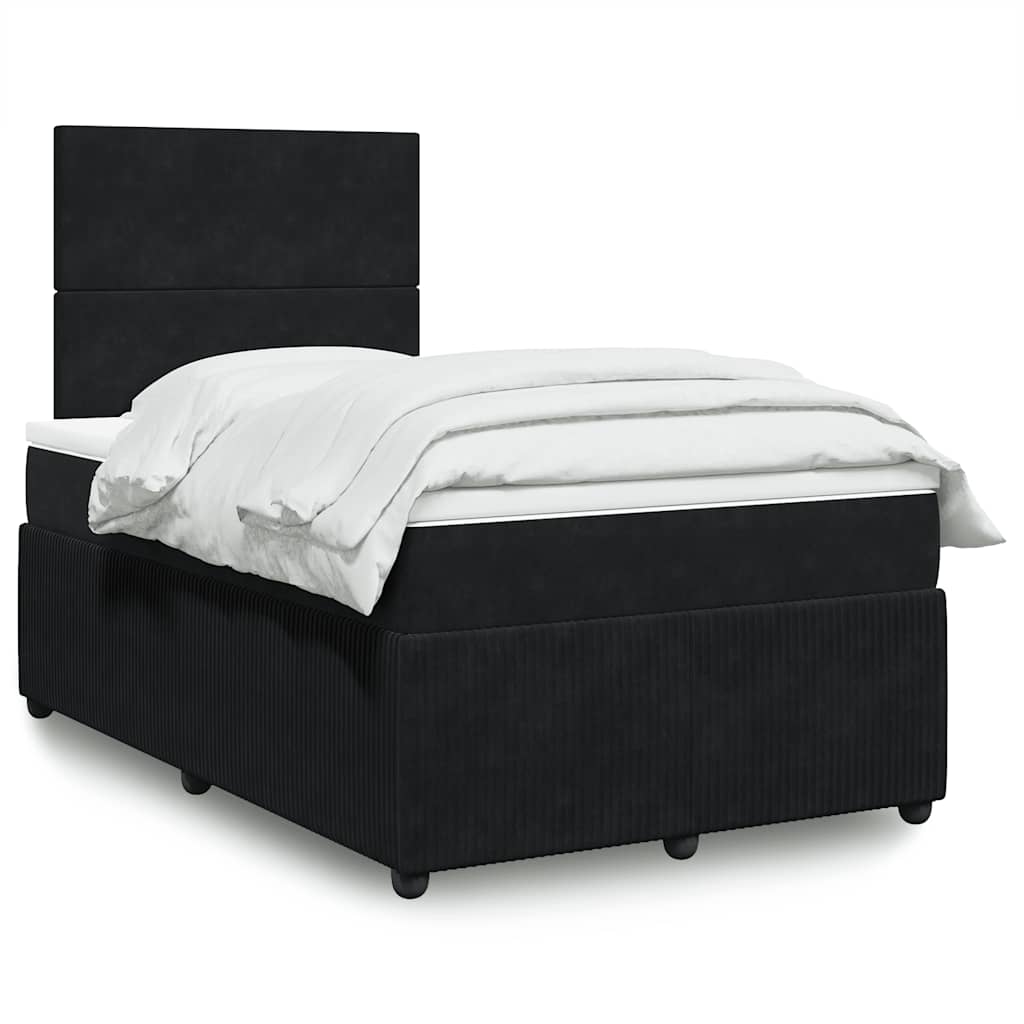 Box spring krevet s madracem crni 120 x 200 cm baršunasti