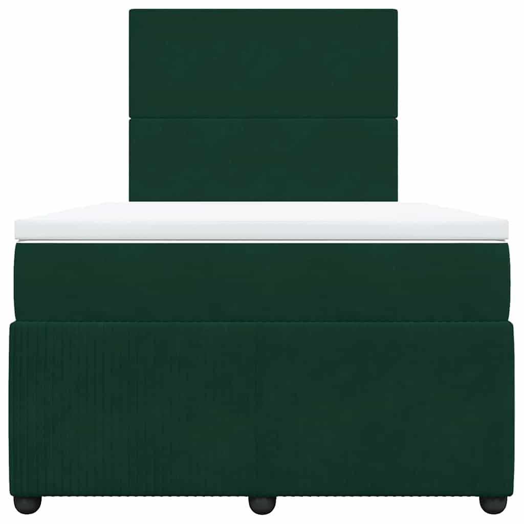 Box spring krevet s madracem tamnozeleni 120x200 cm baršunasti