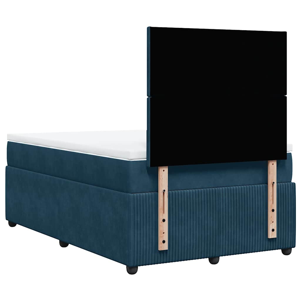Box spring krevet s madracem tamnoplavi 120 x 200 cm baršunasti