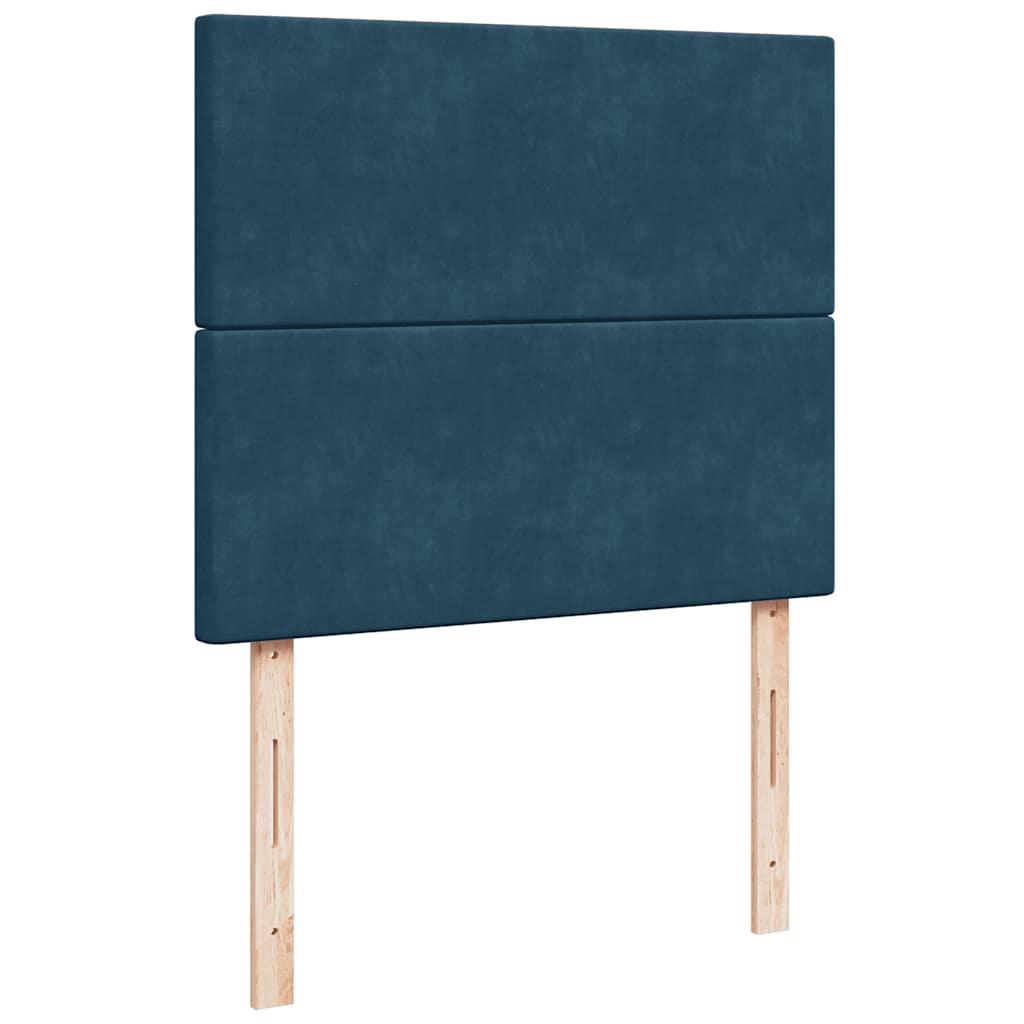 Box spring krevet s madracem tamnoplavi 120 x 200 cm baršunasti