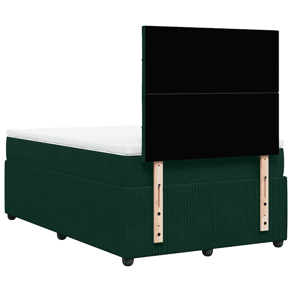 Box spring krevet s madracem tamnozeleni 120x200 cm baršunasti