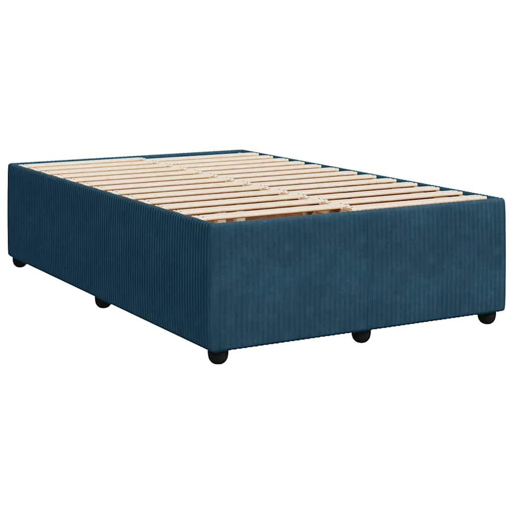 Box spring krevet s madracem tamnoplavi 120 x 200 cm baršunasti