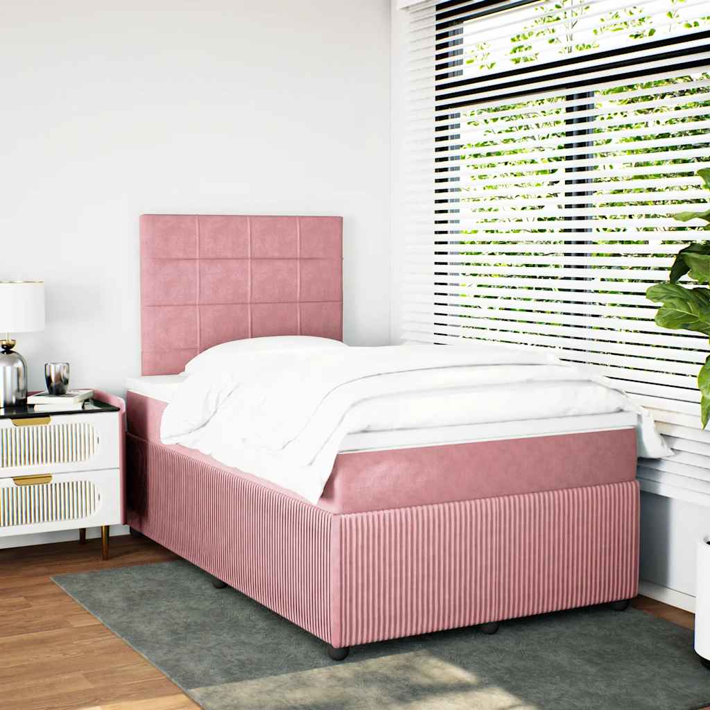 Box spring krevet s madracem ružičasti 120 x 200 cm baršunasti