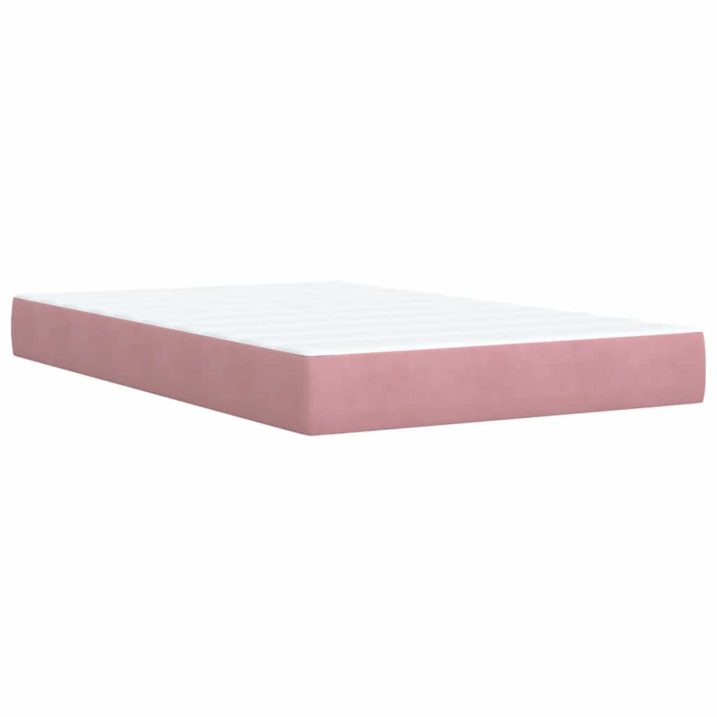 Box spring krevet s madracem ružičasti 120 x 200 cm baršunasti