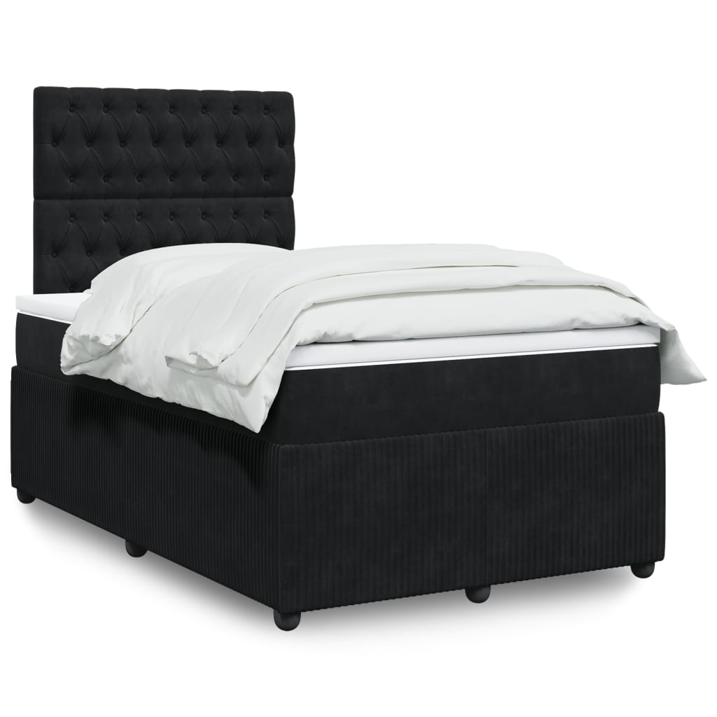 Box spring krevet s madracem crni 120 x 200 cm baršunasti