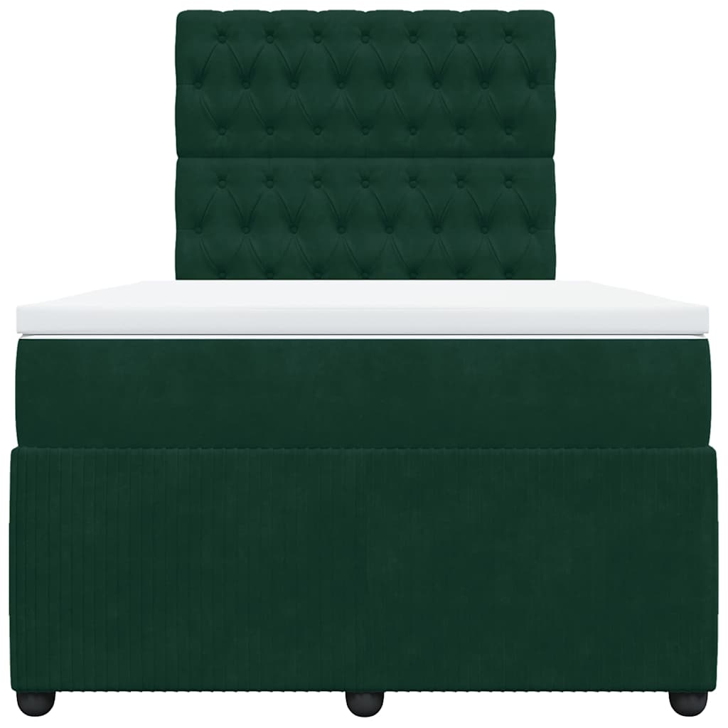 Box spring krevet s madracem tamnozeleni 120x200 cm baršunasti