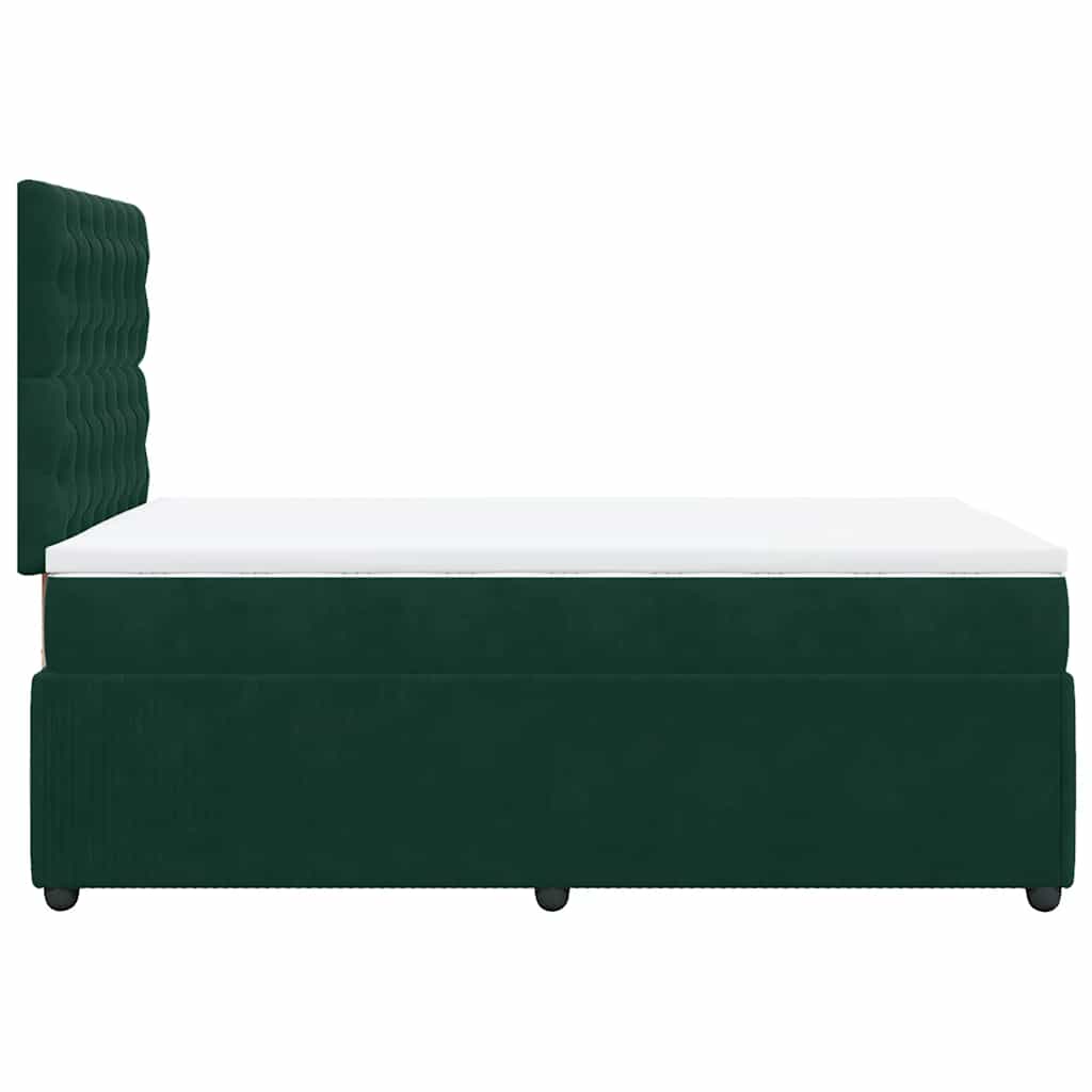 Box spring krevet s madracem tamnozeleni 120x200 cm baršunasti