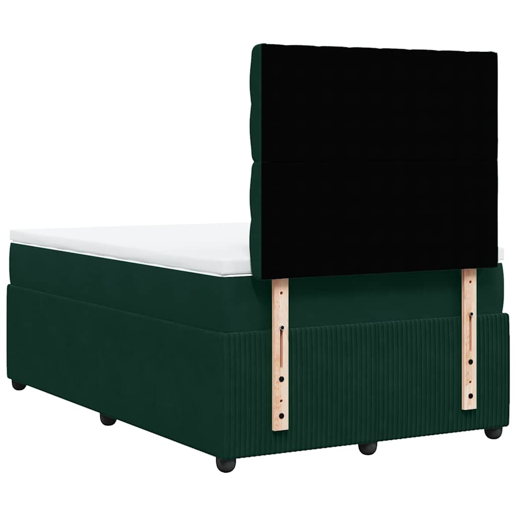 Box spring krevet s madracem tamnozeleni 120x200 cm baršunasti