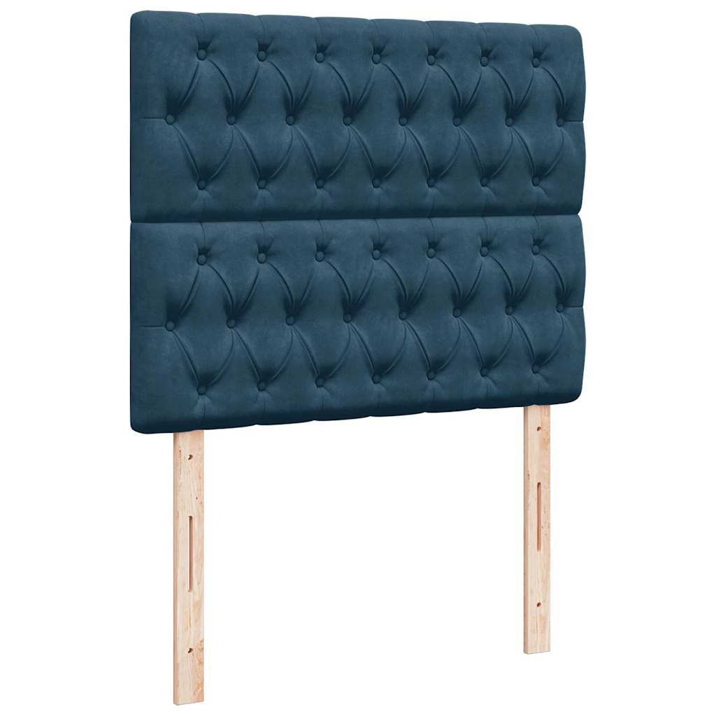 Box spring krevet s madracem tamnoplavi 120 x 200 cm baršunasti