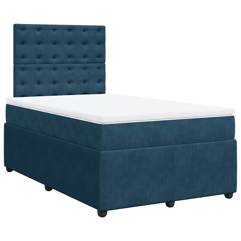 Box spring krevet s madracem tamnoplavi 120 x 200 cm baršunasti