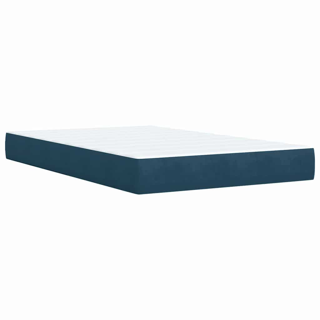 Box spring krevet s madracem tamnoplavi 120 x 200 cm baršunasti