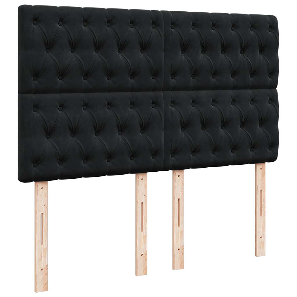 Krevet s oprugama i madracem crni 140 x 190 cm baršunasti