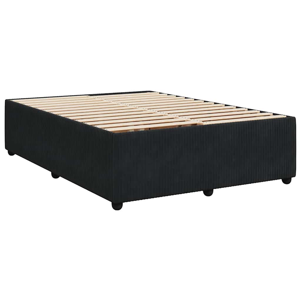 Krevet s oprugama i madracem crni 140 x 190 cm baršunasti