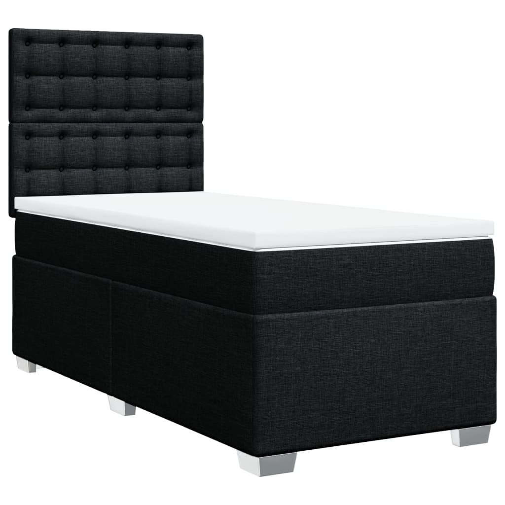 Box spring krevet s madracem crni 90x190 cm od tkanine
