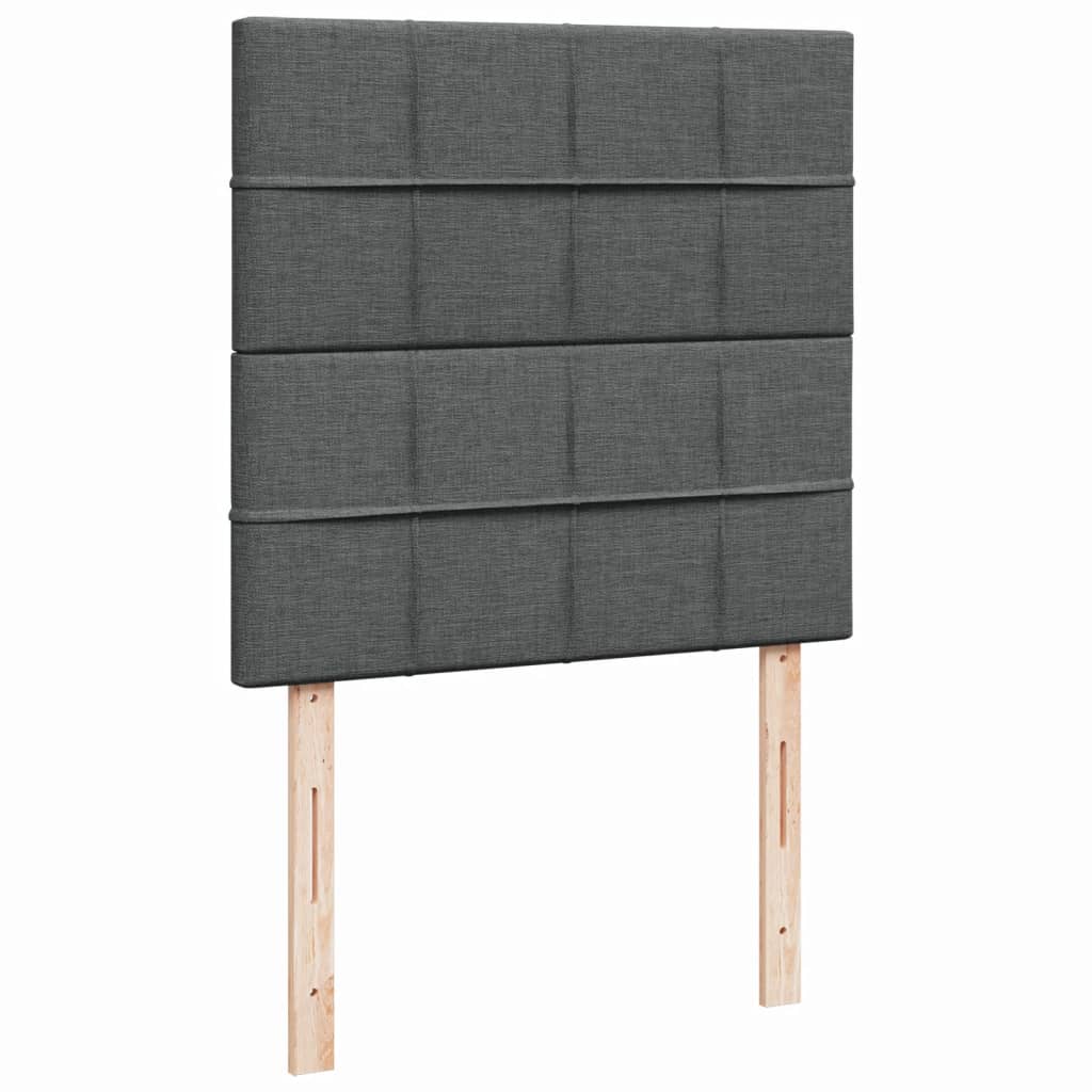 Krevet s oprugama i madracem tamnosivi 100 x 200 cm od tkanine