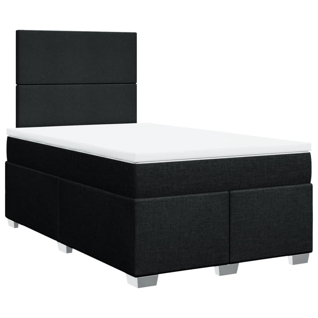 Krevet box spring s madracem crni 120 x 190 cm od tkanine