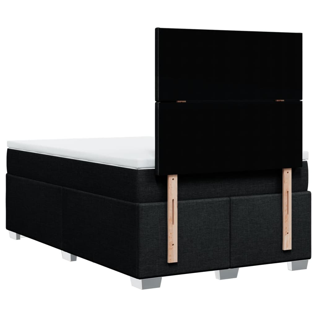 Krevet box spring s madracem crni 120 x 190 cm od tkanine