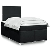 Krevet box spring s madracem crni 120 x 190 cm od tkanine