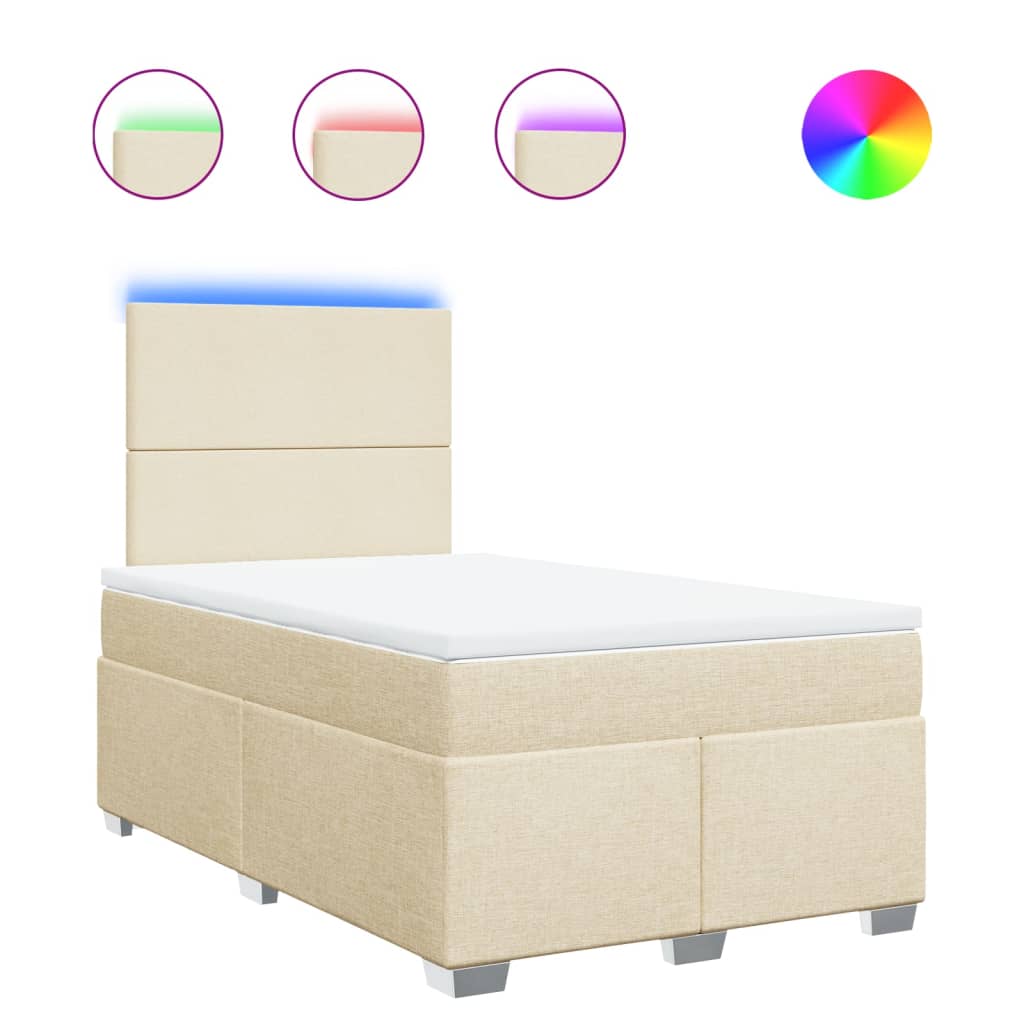 Krevet box spring s madracem krem 120 x 190 cm od tkanine