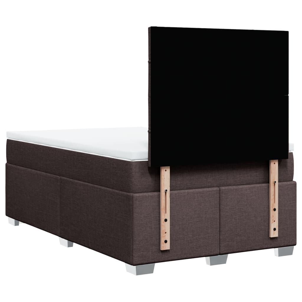 Krevet box spring s madracem tamnosmeđi 120 x 190 cm od tkanine