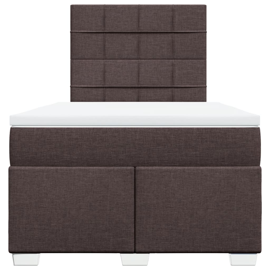 Krevet box spring s madracem tamnosmeđi 120 x 190 cm od tkanine