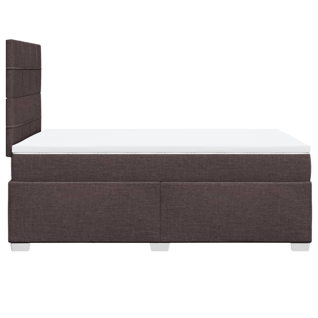 Krevet box spring s madracem tamnosmeđi 120 x 190 cm od tkanine