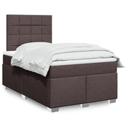 Krevet box spring s madracem tamnosmeđi 120 x 190 cm od tkanine