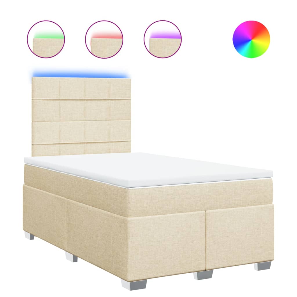 Krevet box spring s madracem krem 120 x 190 cm od tkanine