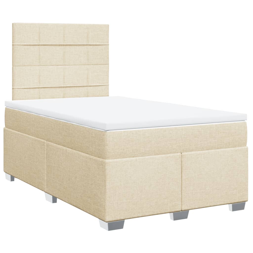 Krevet box spring s madracem krem 120 x 190 cm od tkanine
