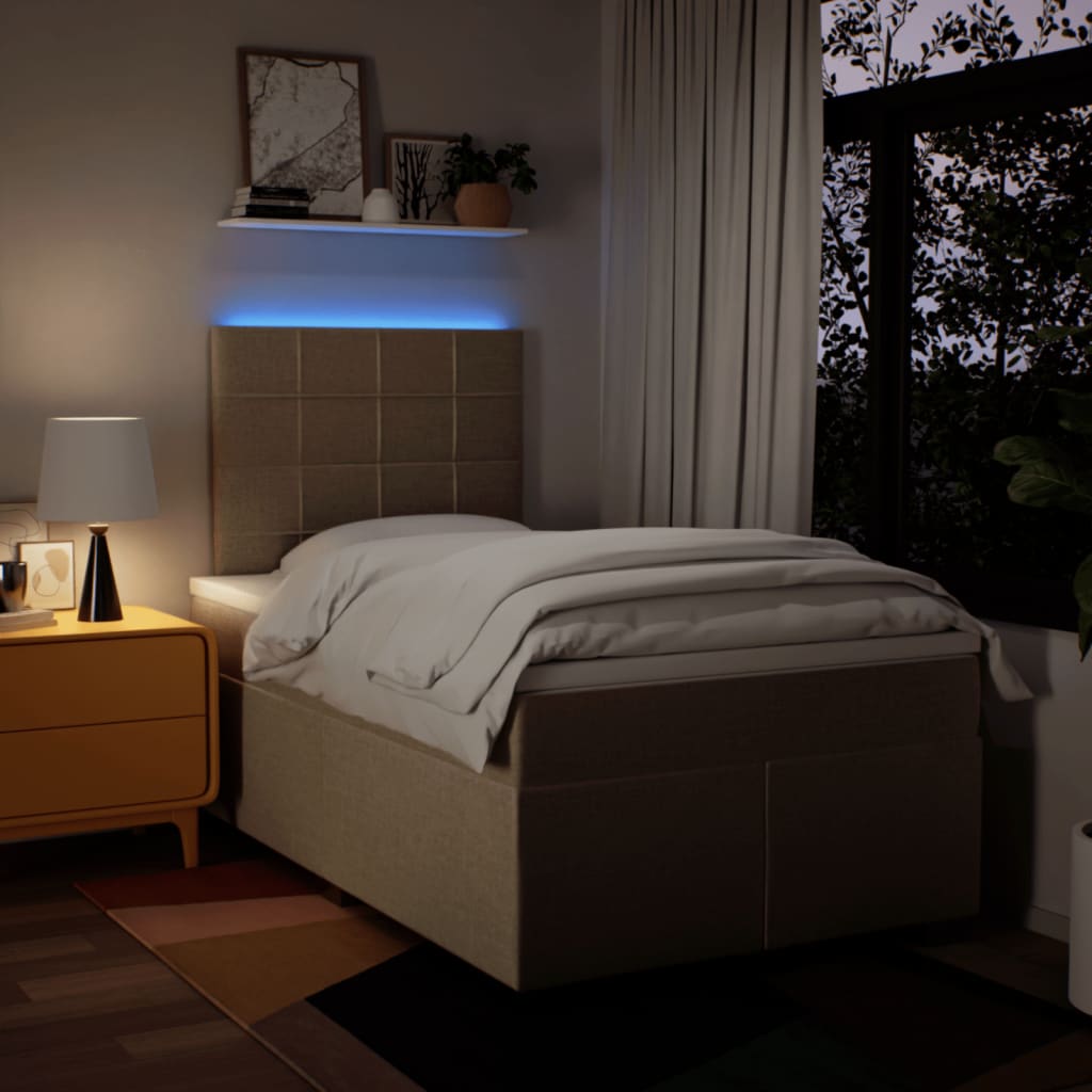 Krevet box spring s madracem krem 120 x 190 cm od tkanine