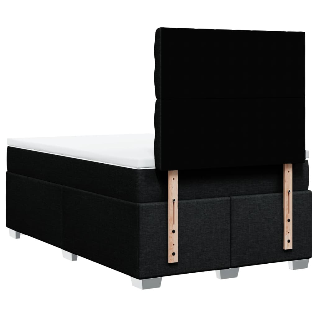 Krevet box spring s madracem crni 120 x 190 cm od tkanine