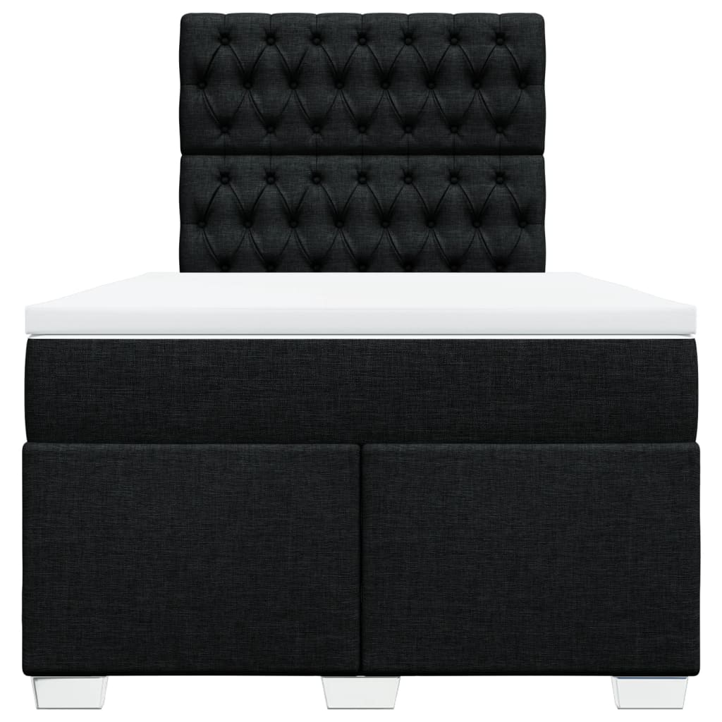 Krevet box spring s madracem crni 120 x 190 cm od tkanine