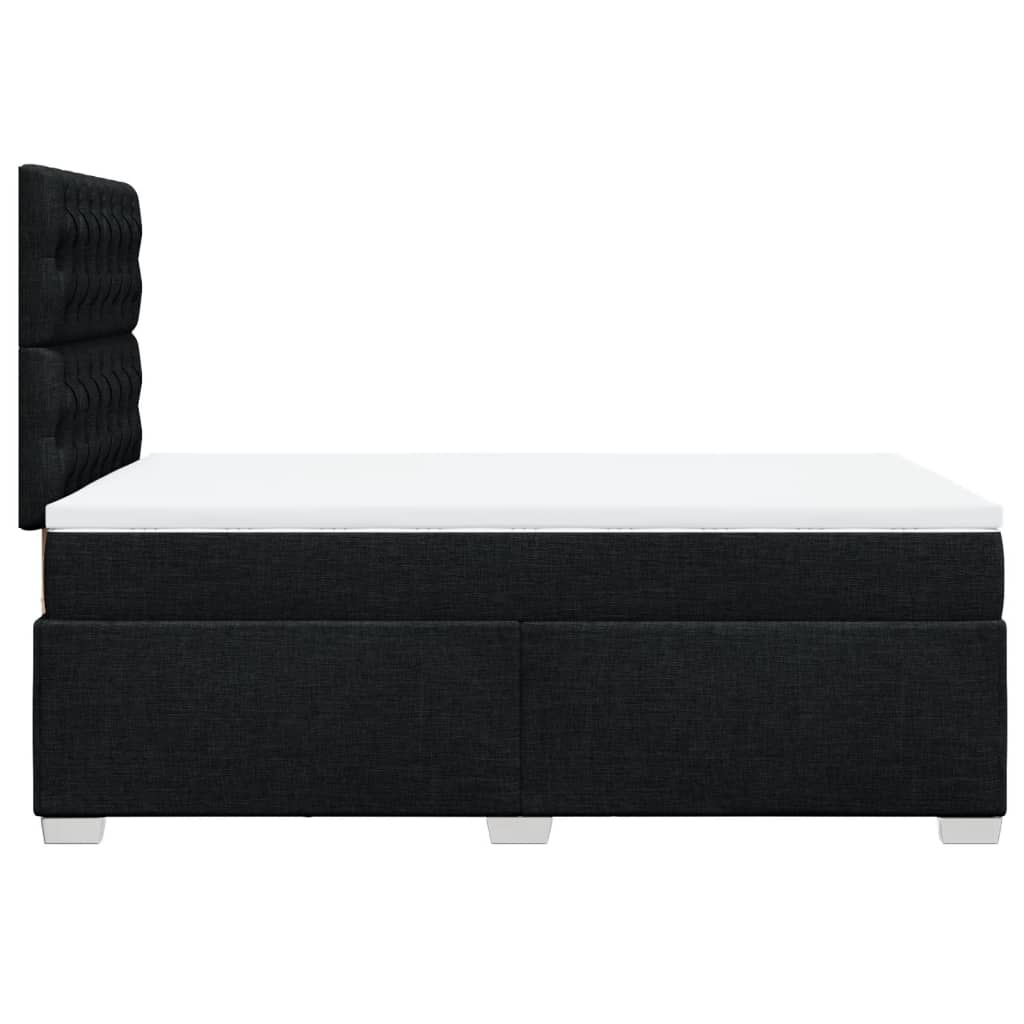Krevet box spring s madracem crni 120 x 190 cm od tkanine