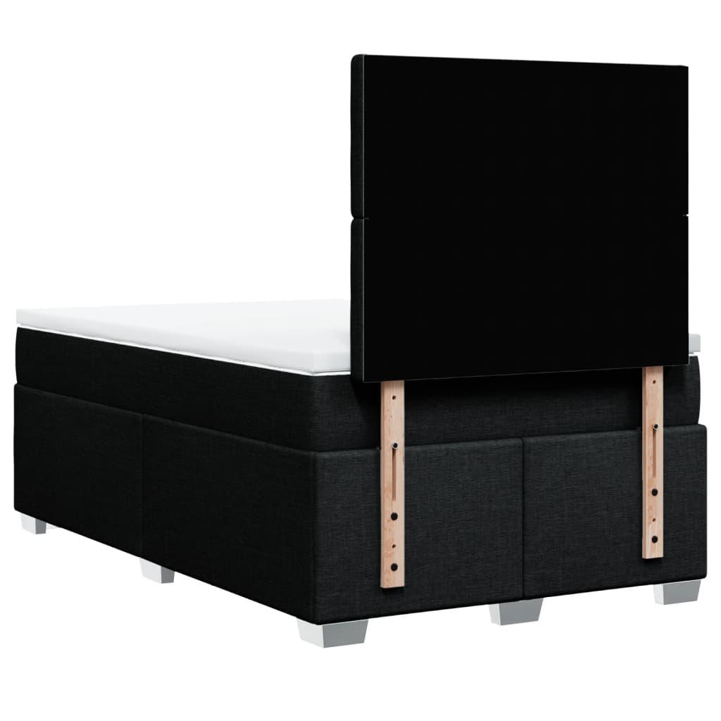Krevet box spring s madracem crni 120 x 190 cm od tkanine