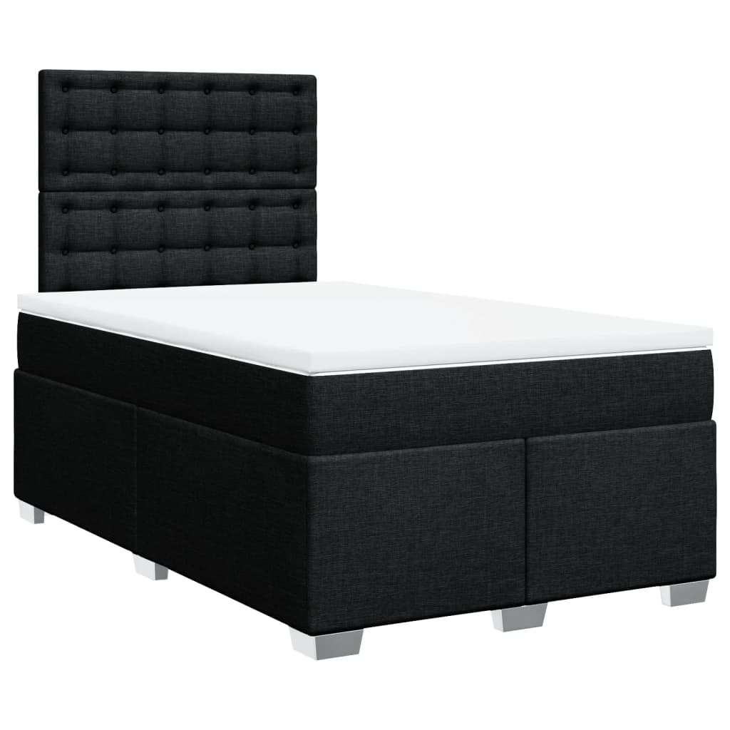 Krevet box spring s madracem crni 120 x 190 cm od tkanine