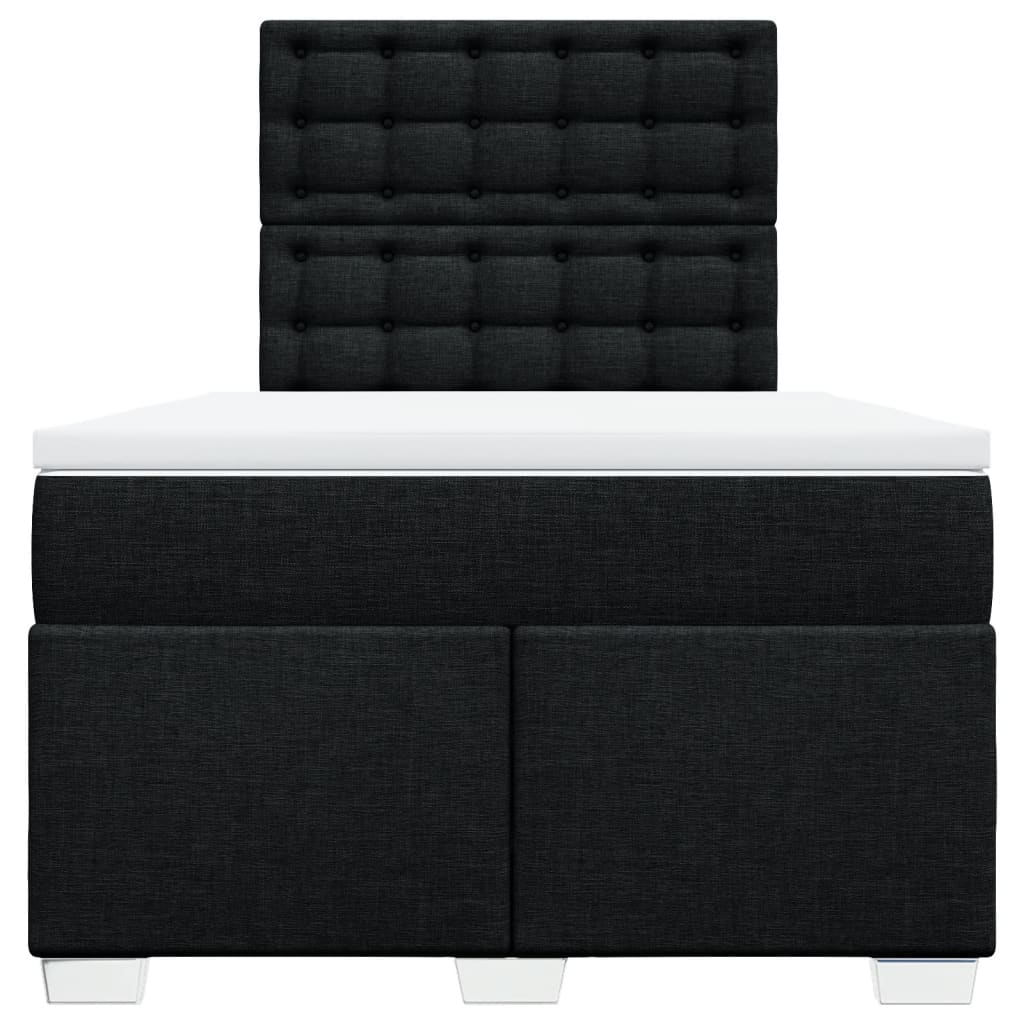 Krevet box spring s madracem crni 120 x 190 cm od tkanine