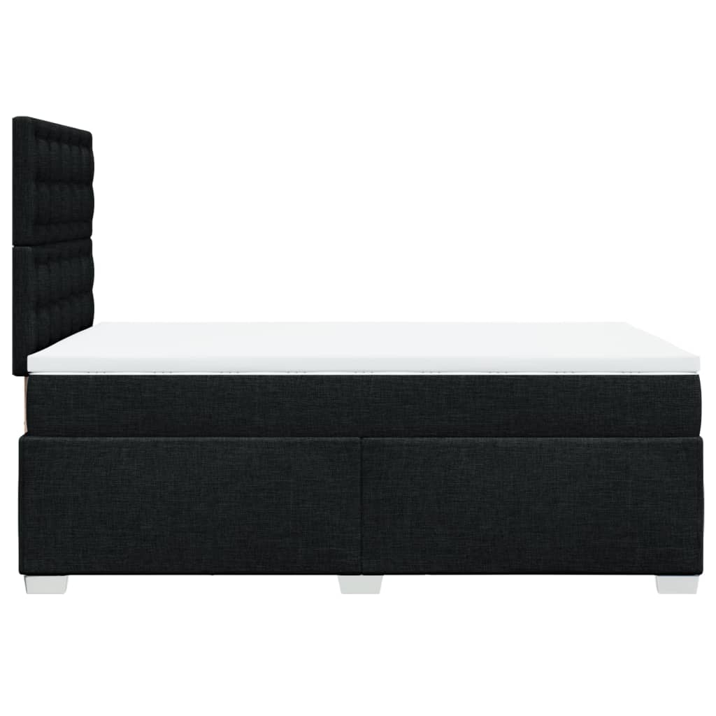 Krevet box spring s madracem crni 120 x 190 cm od tkanine