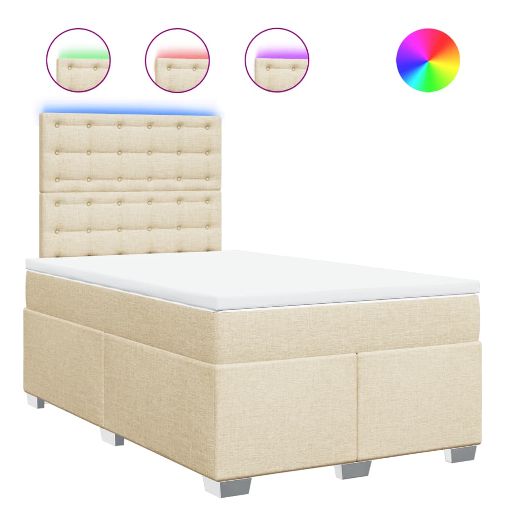 Krevet box spring s madracem krem 120 x 190 cm od tkanine