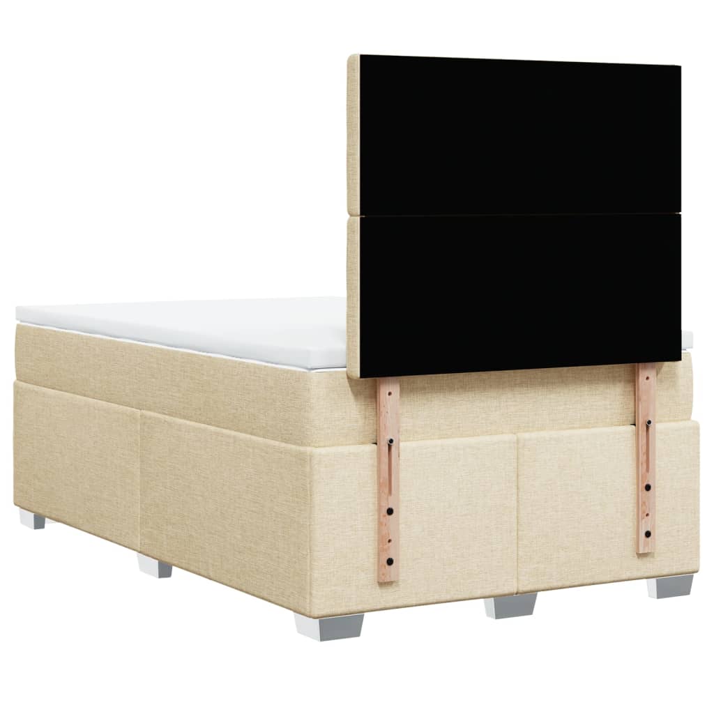 Krevet box spring s madracem krem 120 x 190 cm od tkanine