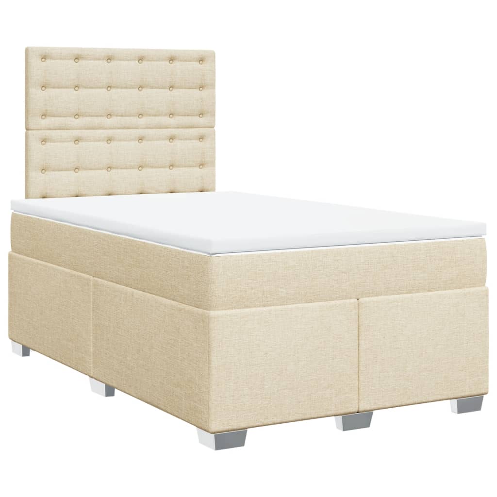 Krevet box spring s madracem krem 120 x 190 cm od tkanine
