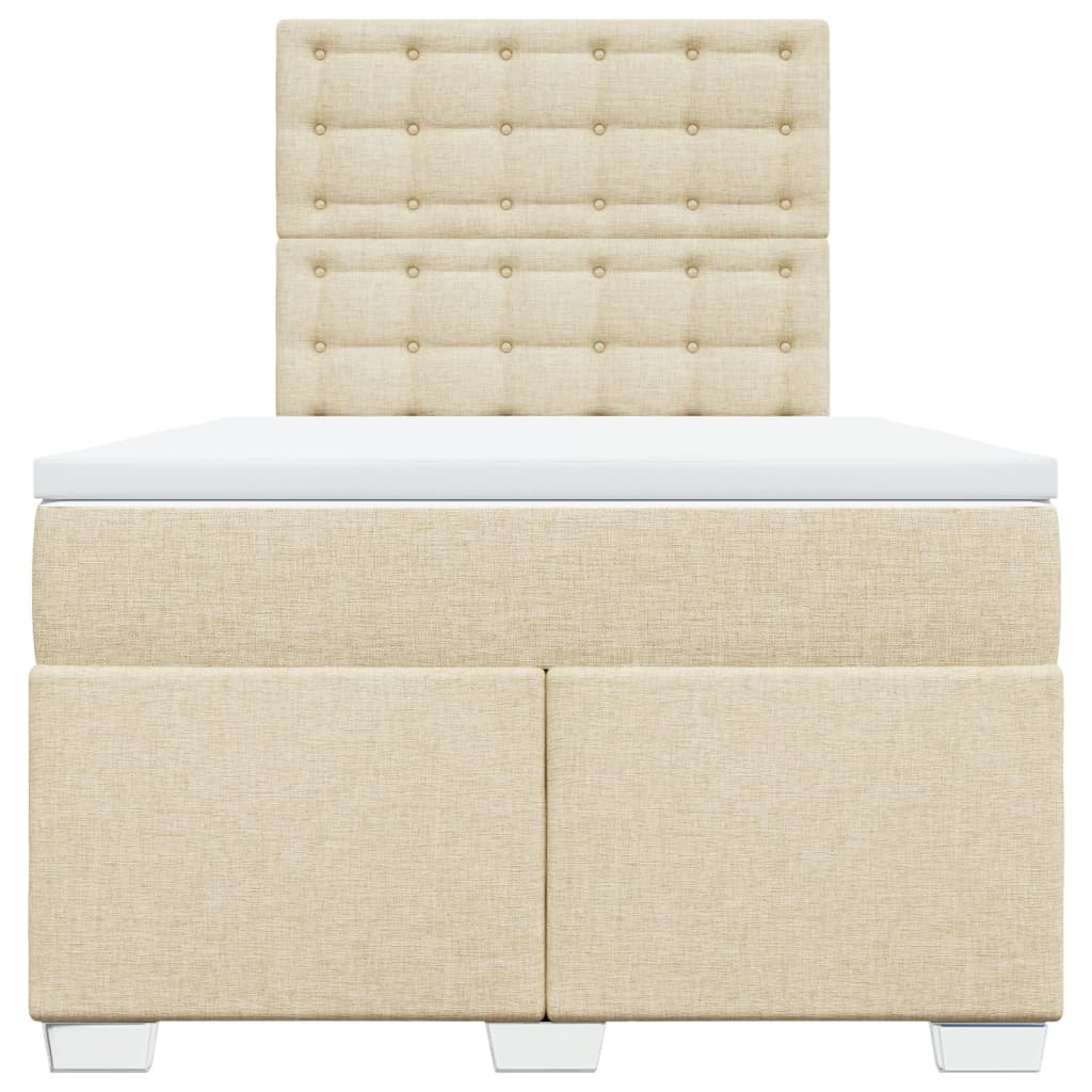 Krevet box spring s madracem krem 120 x 190 cm od tkanine