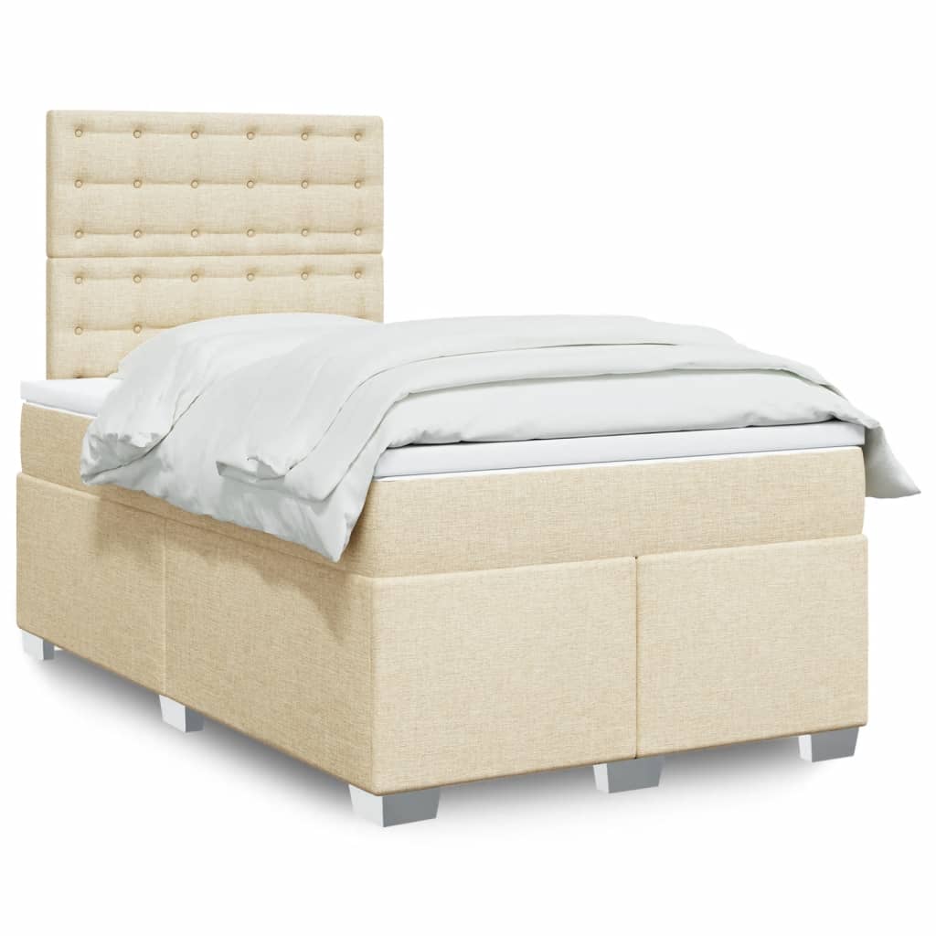 Krevet box spring s madracem krem 120 x 190 cm od tkanine